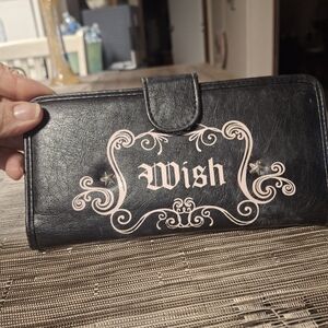 Black "Wish" Wallet with  Script
